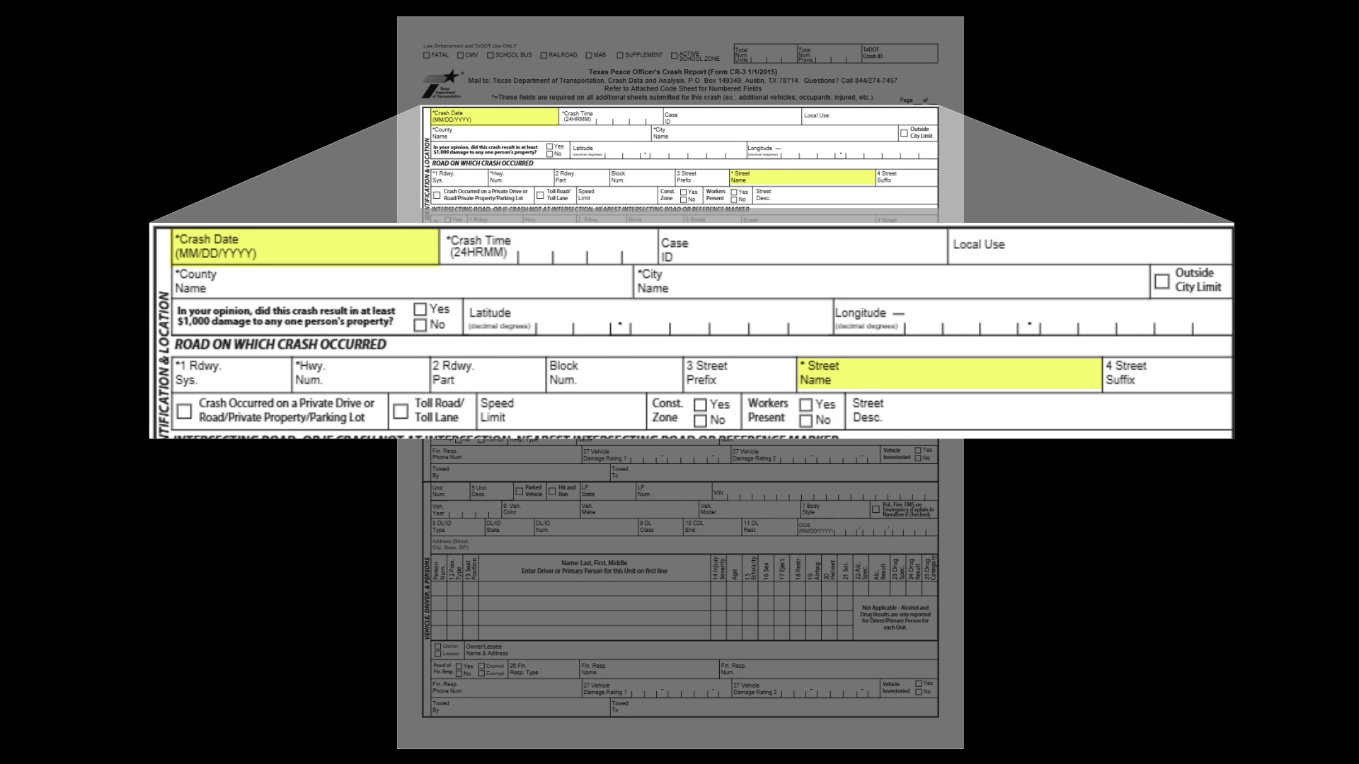 Docustrator Present window with the matching enlarged and highlighted demo exhibit